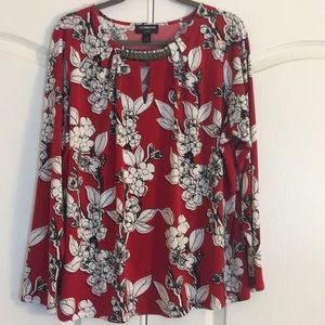Lovely Red Print Blouse